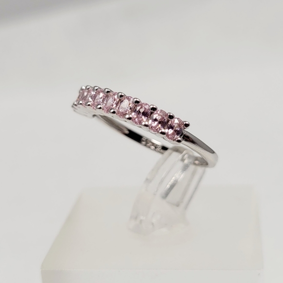 Sterling Silver Pink Stack Ring - Picture 6 of 13